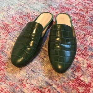 Michael Kors green Alligator leather slides 7